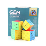 Shengshou Gem 4 Magic Cube Pack - 2x2 3x3 4x4 5x5 Stickerless