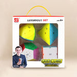 QiYi Luxurious Set Mastermorphix Pyraminx Megaminx Skewb Sans Autocollants